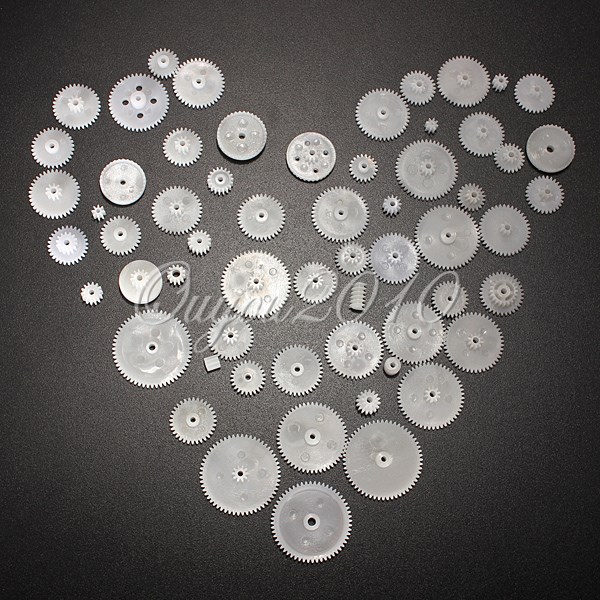 newest 58 styles a pack plastic single and double gears worm gear pulley gear all the module 0.5 robot parts accessories diy