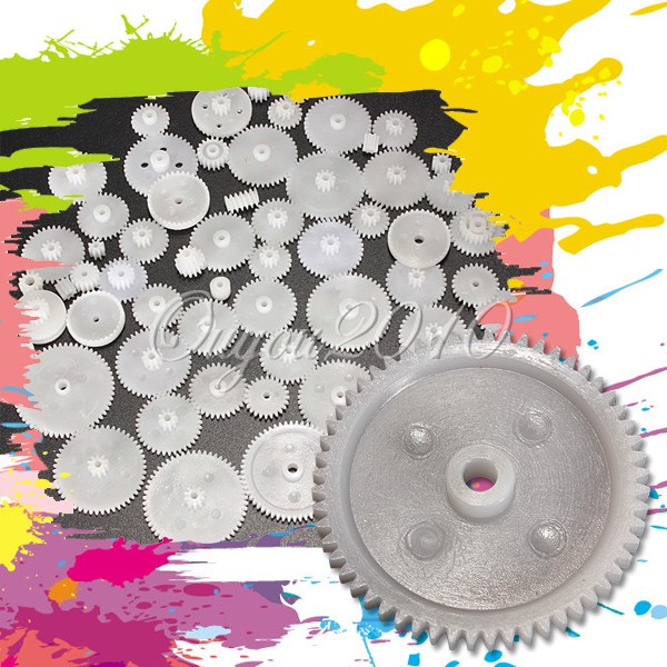 newest 58 styles a pack plastic single and double gears worm gear pulley gear all the module 0.5 robot parts accessories diy