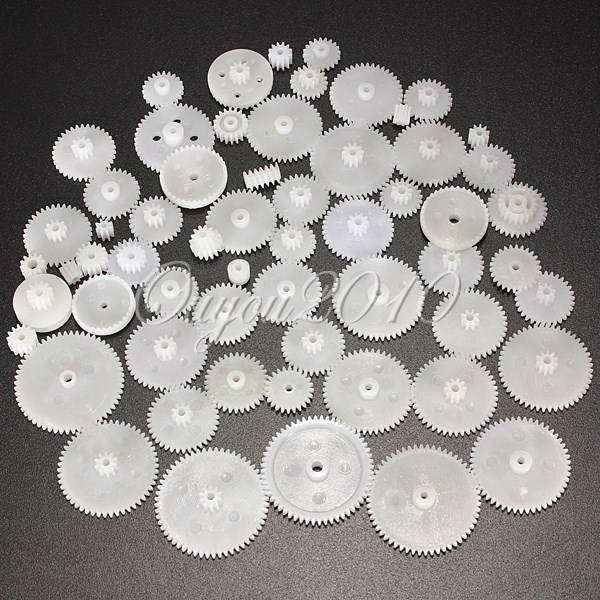 newest 58 styles a pack plastic single and double gears worm gear pulley gear all the module 0.5 robot parts accessories diy