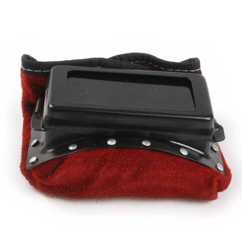 newest best promotion summer red cowhide leather face neck protected lens glasses welding hood helmet mask overhead