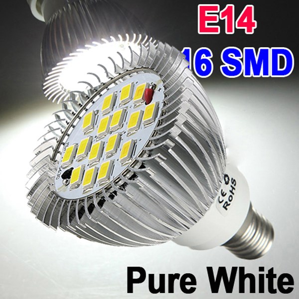 overvalue pure white e14 16 smd 5630 led 550lm spotlight spot lights lamp bulb 220v