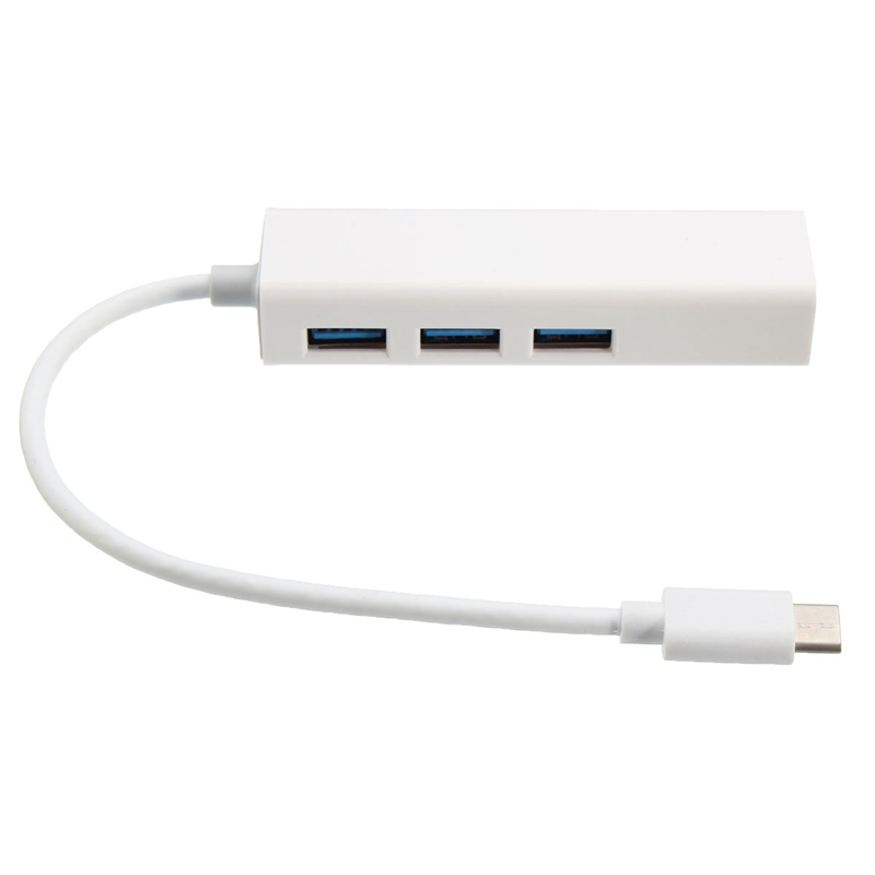 promotion usb3.1 type c to rj45 gigabit ethernet lan network+3.0 3-port hub cable adapter