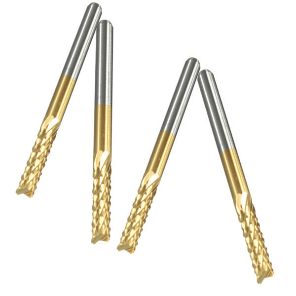 total length 38mm titanium coated 3.175mm carbide engraving bit cnc/pcb machine milling cutter