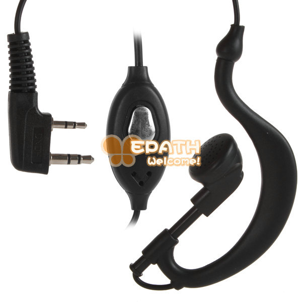 baofeng 2 two way radio ear cup headset hook ptt earpiece earphone for uv-5r series walkie talkie with boom microphone