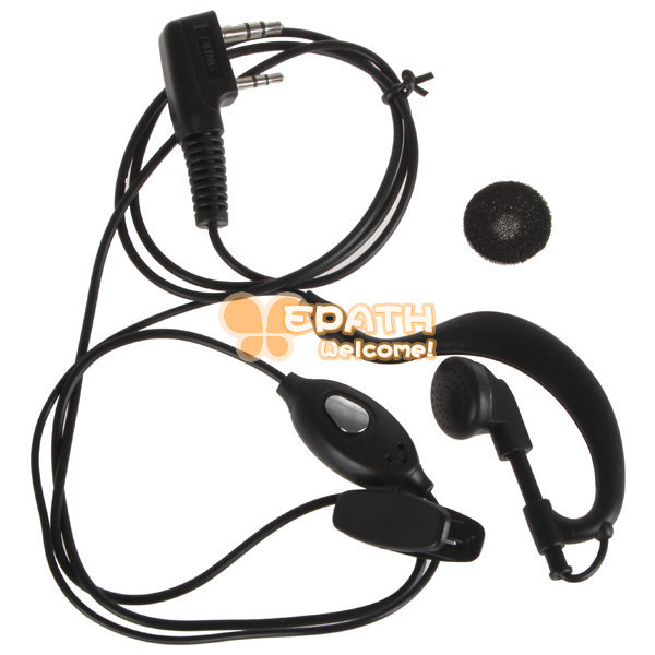 baofeng 2 two way radio ear cup headset hook ptt earpiece earphone for uv-5r series walkie talkie with boom microphone