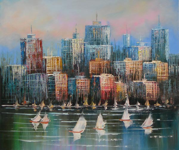 abstract building hand painted oil painting on canvas tds-cx443---60x90cm abstract building hand painted oil painting on canvas tds-cx443---60x90cm