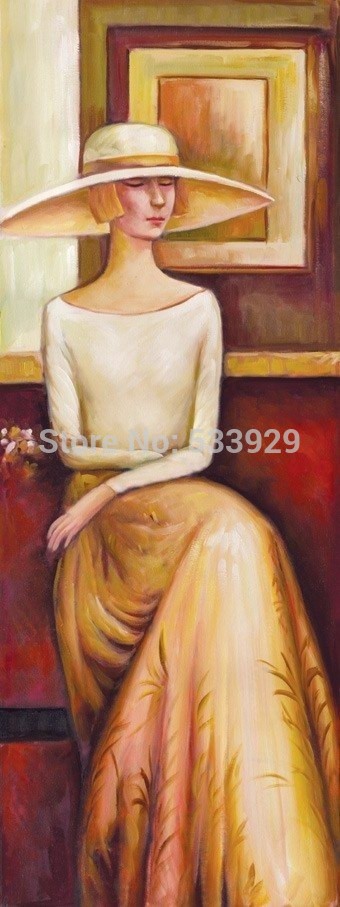 abstract figure modern lady hand painted oil painting on canvas tds-cx206---40x100cm