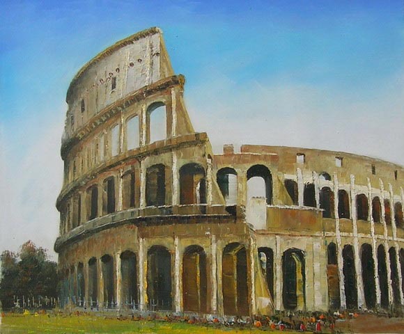 abstract the colosseum or coliseum hand painted oil painting on canvas 60x90cm abstract the colosseum or coliseum hand painted oil painting on canvas 60x90cm