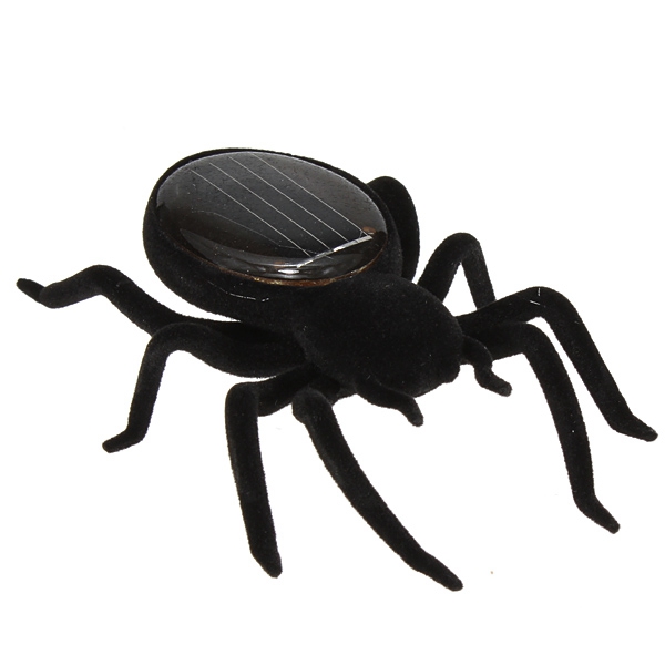 2014 gifts for children solar sun powered energy black spider kids toy insect gadget educational birthday kits