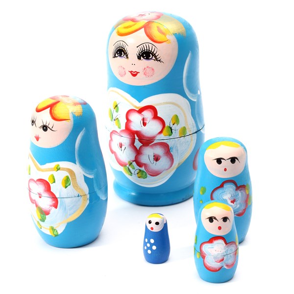 5pcs lovely russian nesting matryoshka wooden doll set hand painted toy decor russian nesting dolls baby toy girl doll
