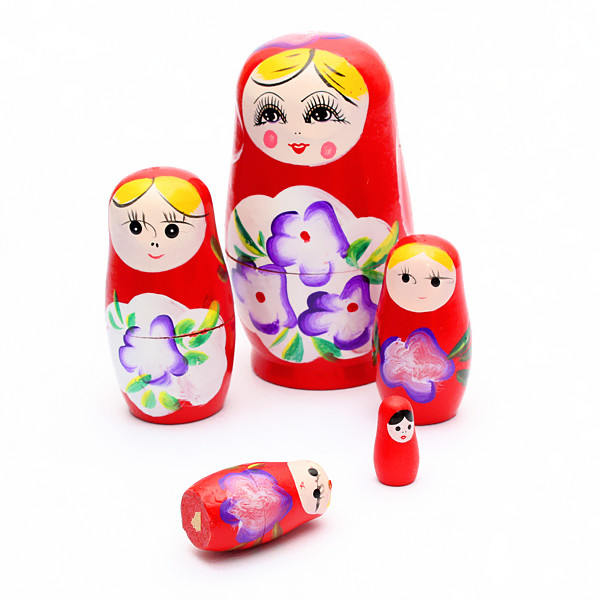 5pcs lovely russian nesting matryoshka wooden doll set hand painted toy decor russian nesting dolls baby toy girl doll