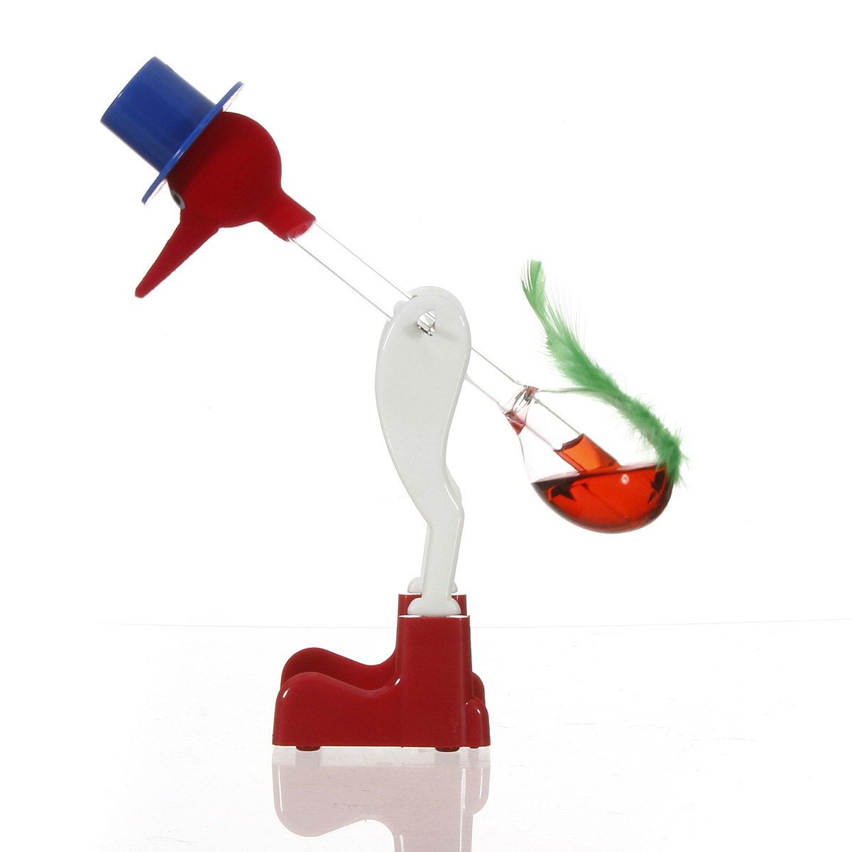 new red novelty retro glass beautiful design happy drinking dipping dippy bird duck bobbing kids festive gift toy