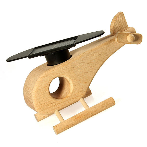 new wooden solar power air plane propeller rotating decoration craft toy xmas gift