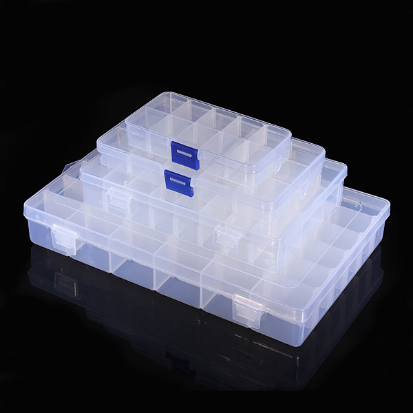 10/15/24/36 4 size slot clear electronic components storage organizer assortment box plastic case convenience store small items