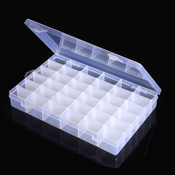 10/15/24/36 4 size slot clear electronic components storage organizer assortment box plastic case convenience store small items