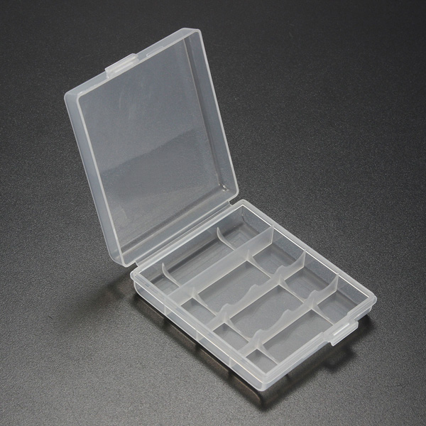2015 new clear plastic battery box storage case cover holder for 4x aa aaa battery