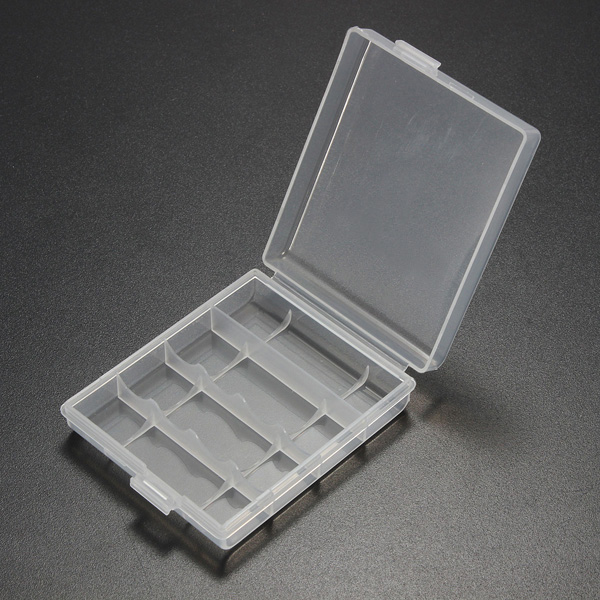 2015 new clear plastic battery box storage case cover holder for 4x aa aaa battery