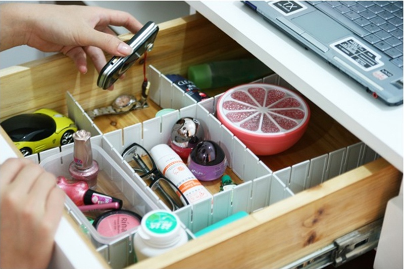 beautiful design convinient diy home grid drawer bins divider classify subarea plastic household necessity torage organizer