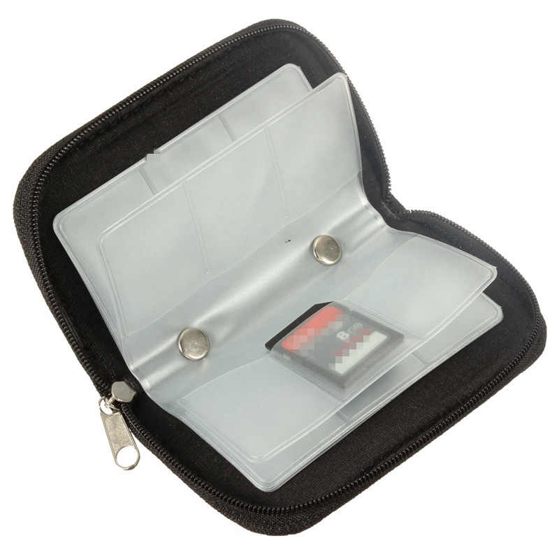 best promotion 22pcs cf/sd/sdhc/ms/ds micro memory card case storage carrying pouch wallet bag holder 6 colors