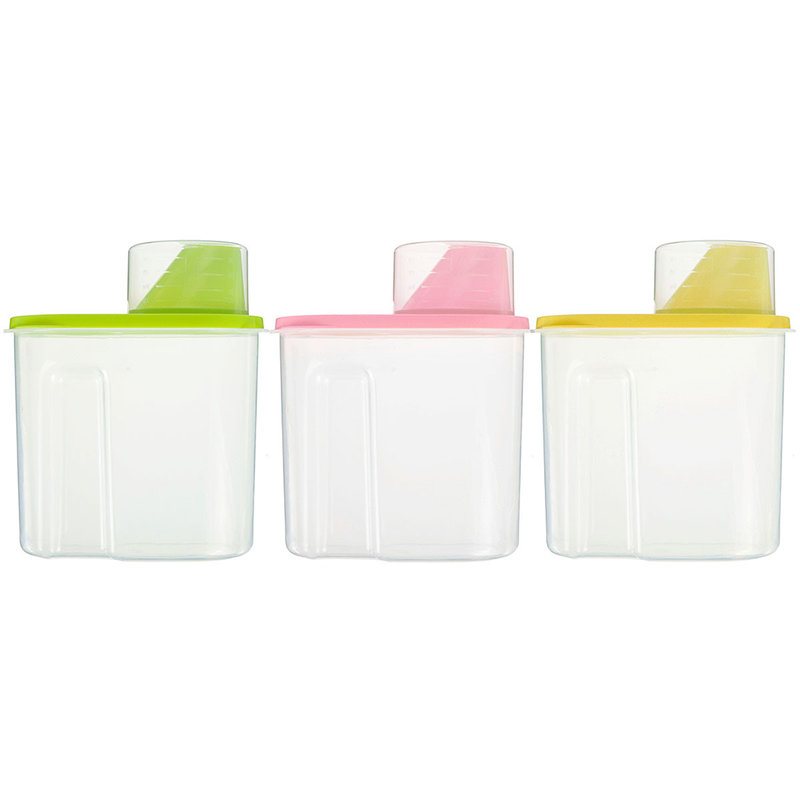 best promotion dry dried food cereal flour storage rice container sealed box 1.8l 3 colors with a measuring cup