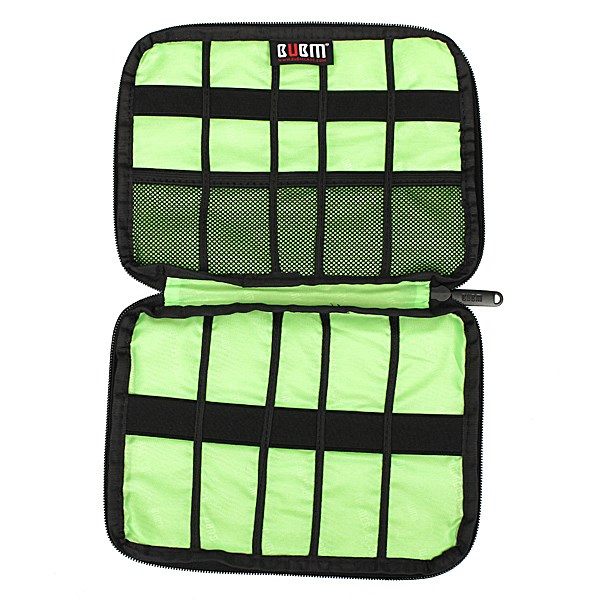 modern design red cable organizer bag case purse can put cables usb flash drive chargers headsets travel digital storage bag