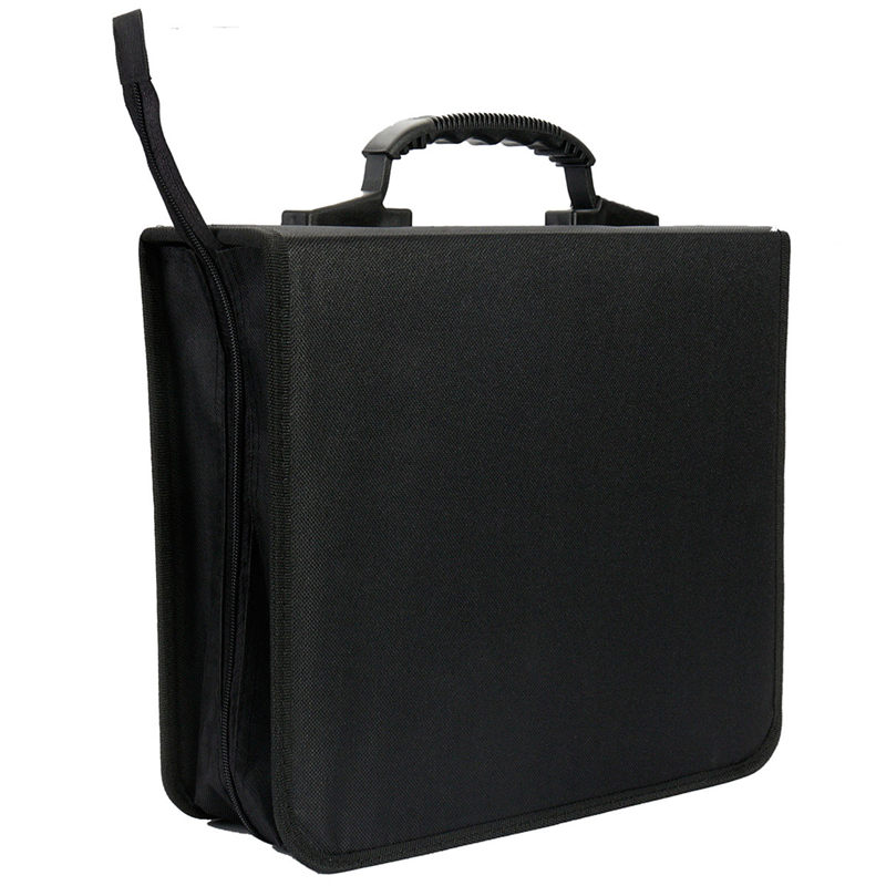 new arrival portable 288 capacity disc cd dvd storage holder box cover carrying case organizer black 31x27.5x11cm