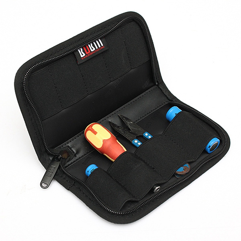 new original portable carry on cable organizer bag case 9pcs usb flash drive case clutch bag purse black colorm 18*10*3cm