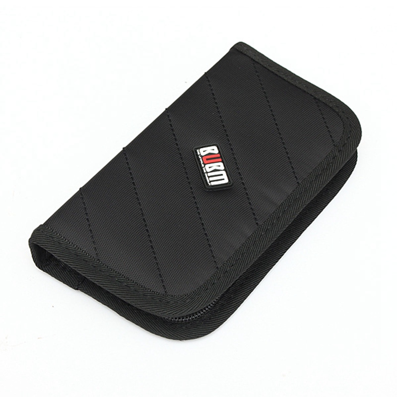new original portable carry on cable organizer bag case 9pcs usb flash drive case clutch bag purse black colorm 18*10*3cm