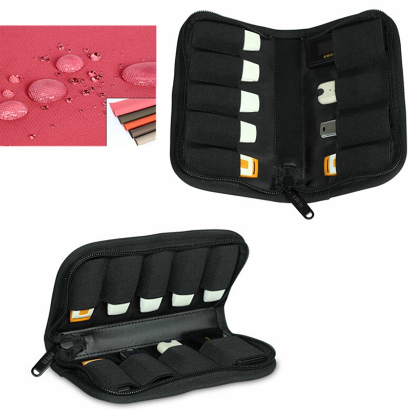 new original portable carry on cable organizer bag case 9pcs usb flash drive case clutch bag purse black colorm 18*10*3cm