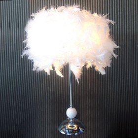 new selling modern white table light in feather lampshade new selling modern white table light in feather lampshade