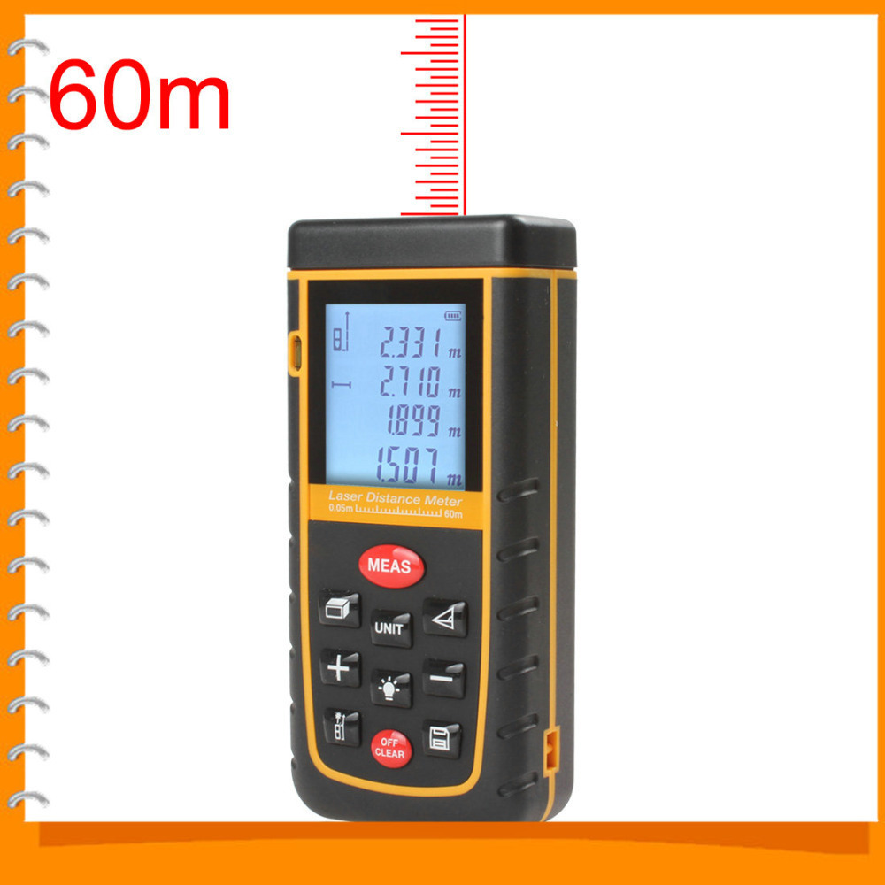 60m digital handheld laser distance meter measure laser rangefinder m/in/ft bubble level tool laser range finder 60m digital handheld laser distance meter measure laser rangefinder m/in/ft bubble level tool laser range finder