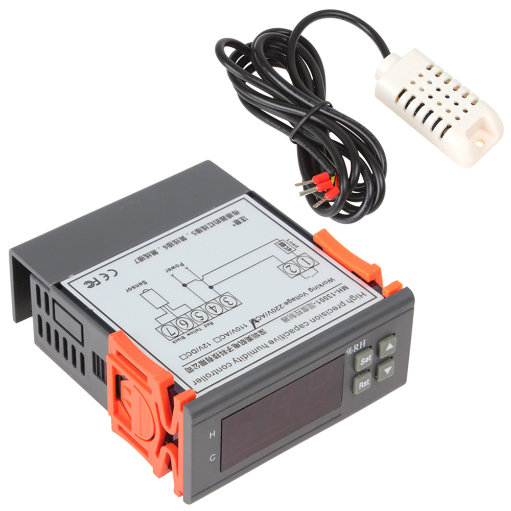 ac 220v lcd digital humidity controller automatic air humidity controller incubator measuring range 1% ~ 99% with sensor