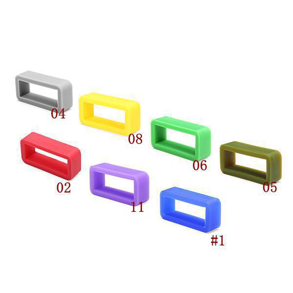 20mm colorful rubber silicone watch band strap retaining hoop loop keeper buckle holder