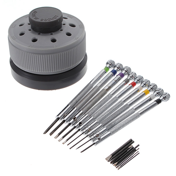 !! 9pcs 0.5mm-2.5mm watch glasses flat blade slotted screwdriver repair tools set excellent quality