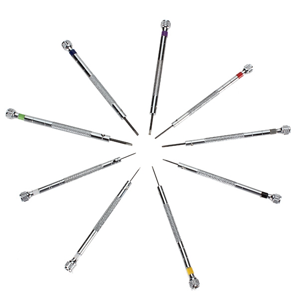 !! 9pcs 0.5mm-2.5mm watch glasses flat blade slotted screwdriver repair tools set excellent quality