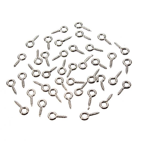 best promotion!! compatible new 100pcs 8x3.5mm small tiny mini eye pins eyepins screw eye hooks threaded peg