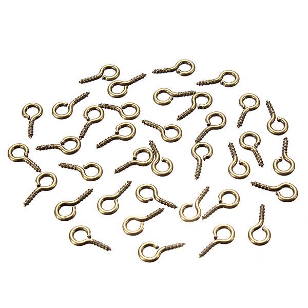 best promotion!! compatible new 100pcs 8x3.5mm small tiny mini eye pins eyepins screw eye hooks threaded peg