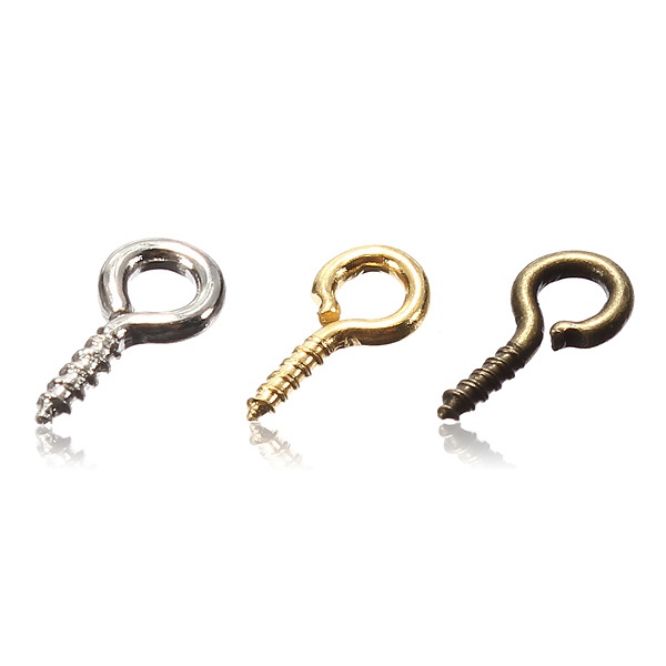 best promotion!! compatible new 100pcs 8x3.5mm small tiny mini eye pins eyepins screw eye hooks threaded peg
