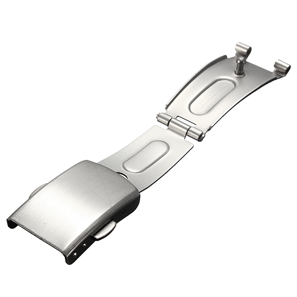 brand new 14mm 16mm 18mm 20mm 22mm stainless steel metal silver color watch band strap push button fold over buckle clasp