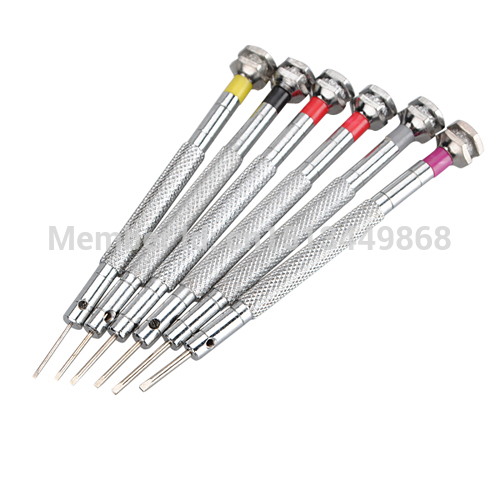 brand new 6pcs precision jeweler eye glasses flat tip screw driver set watche repair tools