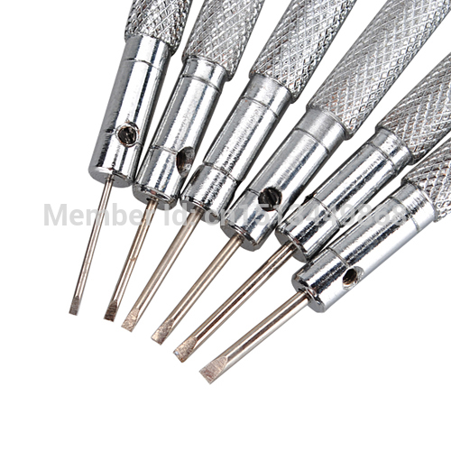 brand new 6pcs precision jeweler eye glasses flat tip screw driver set watche repair tools