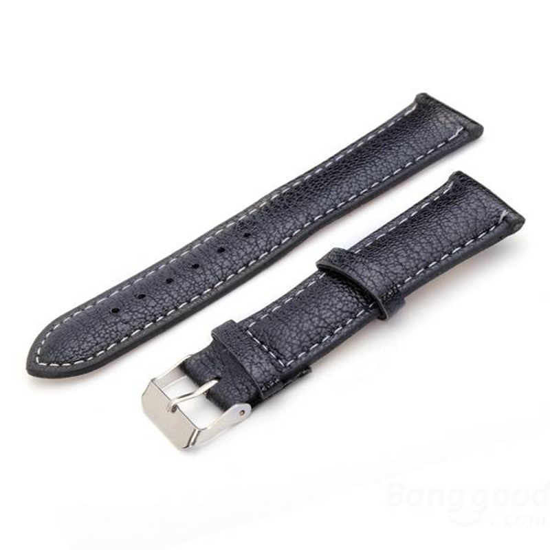 new 20mm pu leather men women mental wrist watchband