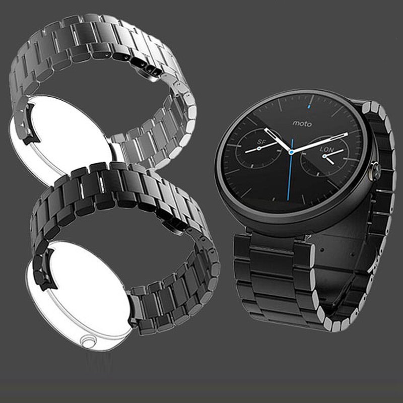 new arrival excellent quality black 22mm lovely stainless steel watch band for motorola moto 360 smart watch+tool new arrival excellent quality black 22mm lovely stainless steel watch band for motorola moto 360 smart watch+tool