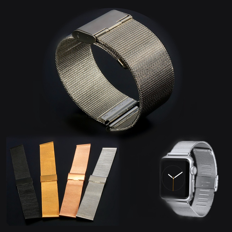 new arrival modern design buckle milanese woven stainless steel watch bands strap for apple watch 42mm