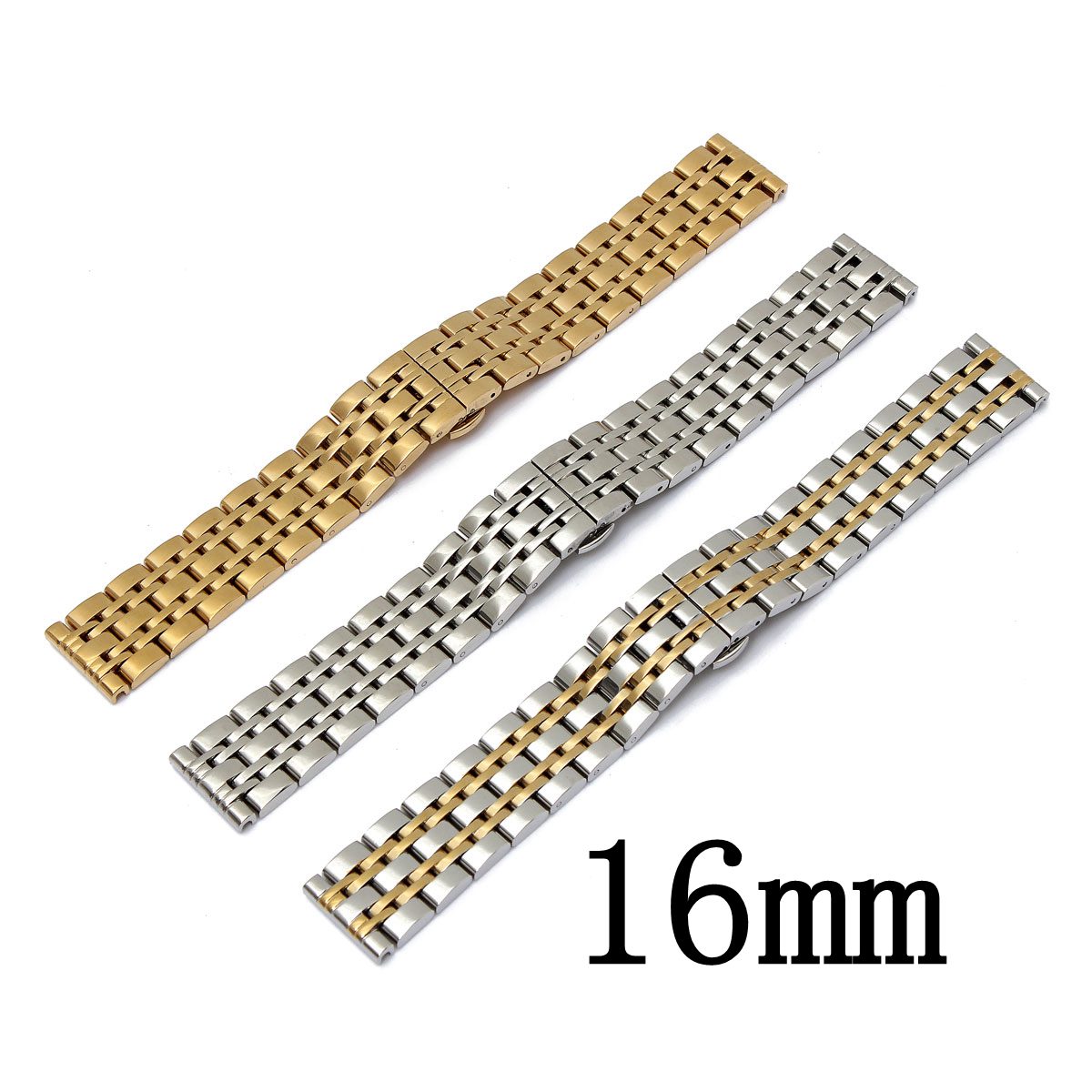 new arrvial!! 16mm stainless steel wrist watch strap band push button straight end bracelet excellent quality new arrvial!! 16mm stainless steel wrist watch strap band push button straight end bracelet excellent quality
