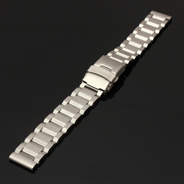 new arrvial!!! 18mm heavy brushed watch bracelet stainless steel band double flip lock buckle best promotion