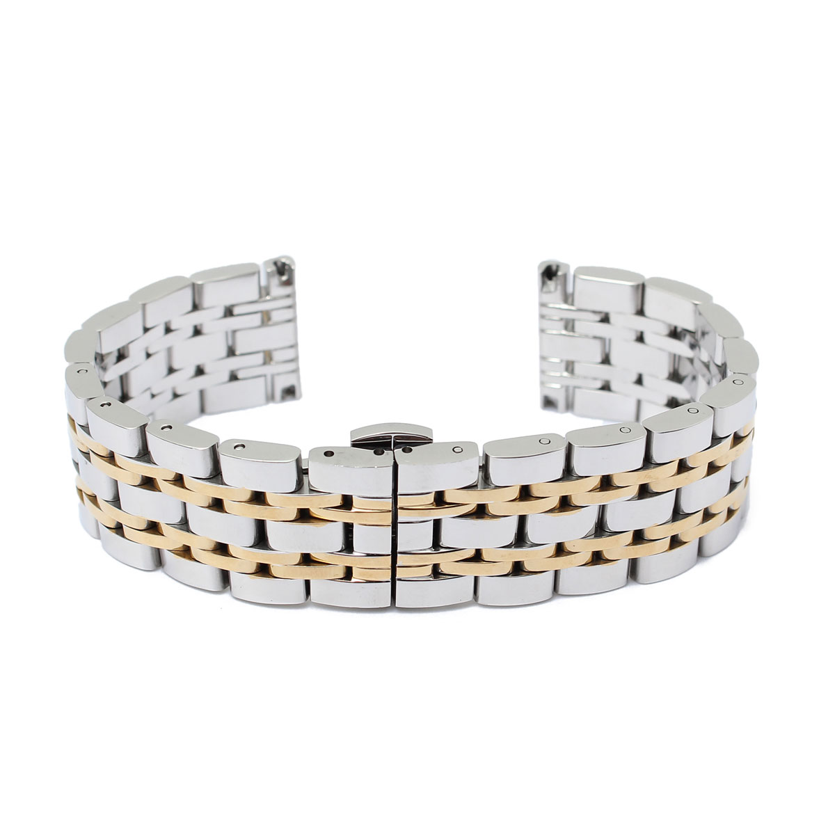 new arrvial! 22mm black gold sliver stainless steel wrist watch strap band push button straight end bracelet excellent quality