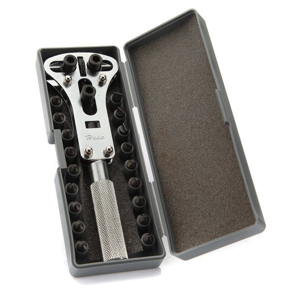 new arrvial!!! stainless steel adjustable waterproof screw watch back case opener wrench repair tool set with 18 pins