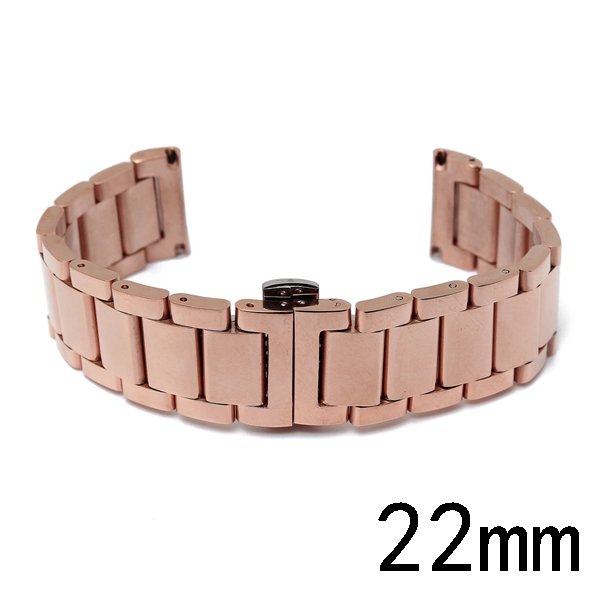 romantic design watch strap band 22mm stainless steel wrist band watch strap band push button straight end bracelet
