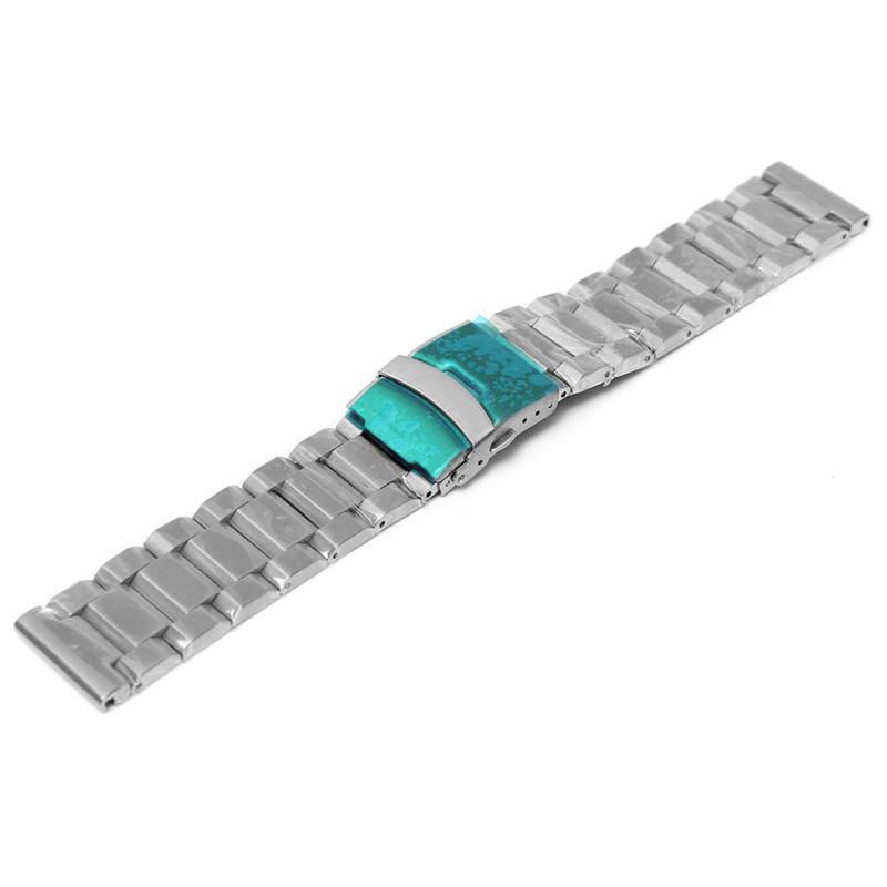 silver watchband 24mm heavy brushed watch bracelet stainless steel for band double flip lock buckle silver watchband 24mm heavy brushed watch bracelet stainless steel for band double flip lock buckle